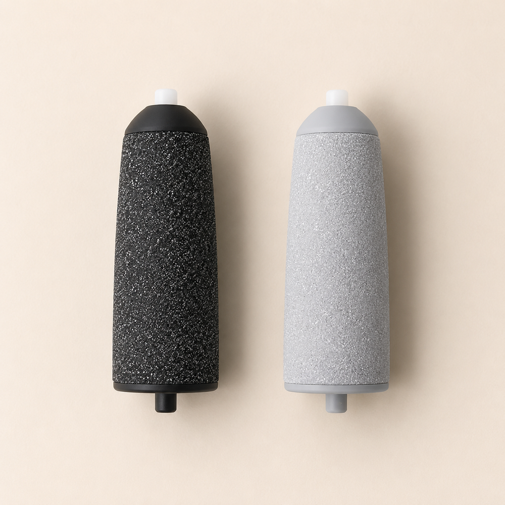 Coarse and fine roller heads side by side