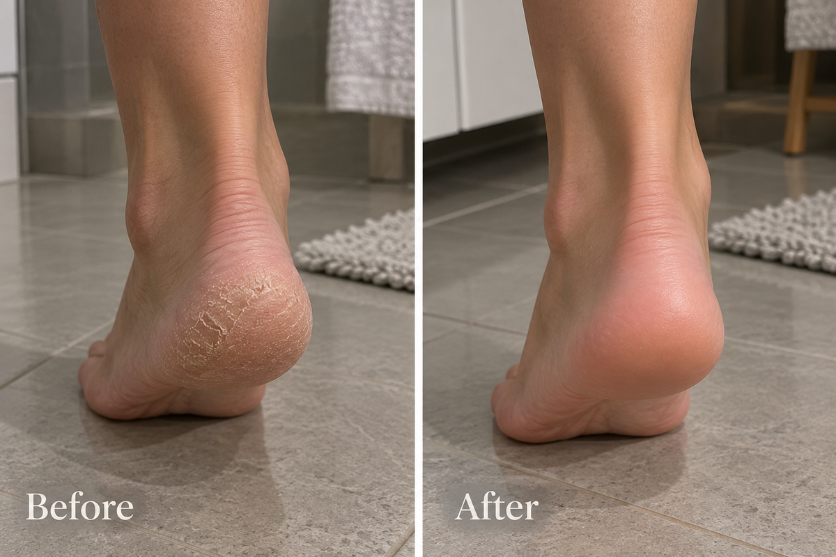 Heel comparison shown side by side